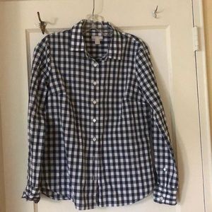 Checkered button up long sleeve j crew